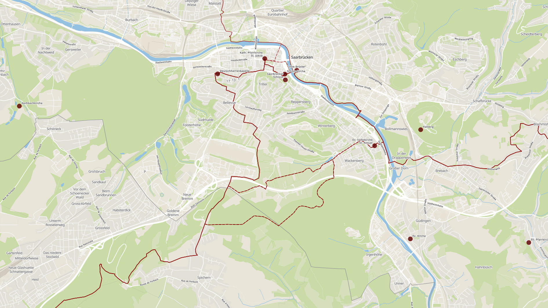 Screenshot interactive map application